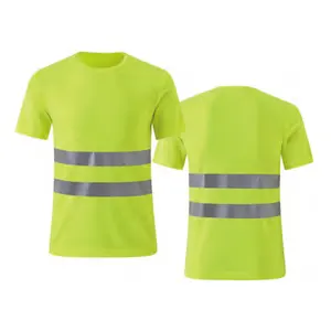 Camisetas de nivel profesional de alta visibilidad, camisetas de seguridad para hombres y mujeres, camiseta transpirable de manga corta reflectante con bolsillo