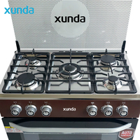 Cuisinière à gaz commerciale Xunda à 5 brûleurs avec four, modèle autoportant, vente directe usine, 30 pouces avec grill et 5 brûleurs