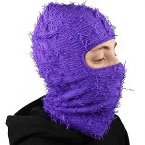 Knitted Camouflage Single Hole <b>Head</b> <b>Cover</b> Personalized Fashionable Wool Hat for Winter - Product Image 3