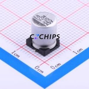 ตัวเก็บประจุแบบอิเล็กโทรไลต์อะลูมิเนียม SMD รุ่น VZH331M1ETT-0810, ขนาด D8xL10 มม. 330uF 20% 25V 8 มม. - Product Image 1