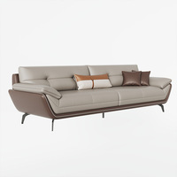 Ensemble de canapés de bureau en cuir de style italien, design haut de gamme, mobilier de bureau moderne en bois, ensemble de canapés en cuir