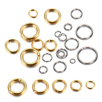 Connecteurs anneaux ouverts pour la fabrication de bijoux DIY, accessoires pour bracelets et colliers, anneaux de jonction en acier inoxydable plaqué or