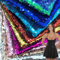 Offre Spéciale 5mm Dense Sparky Sequin Mesh Tissu Multicolore Broderie Tulle Dentelle Matériel Durable Séquence Vêtement Sac