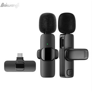 K9 Mini Xách Tay Abs 2-trong-1 Lavalier <span class=keywords><strong>Microphone</strong></span> 1-Kéo 1 Không Dây 2.4Ghz omni-directional Loại C Kết Nối Cho Hội Nghị - Product Image 4