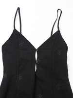 Robe nuisette sans col pour femme, mini, à fines bretelles, taille naturelle, élégante, respirante, décontractée d'été, coupe trapèze