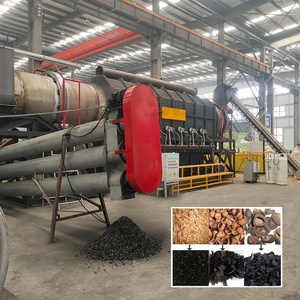 Four rotatif de carbonisation robuste, mini-machine de pyrolyse de bio-charbon pour la fabrication de charbon de coque de noix de coco et de marc d'olive - Product Image 1