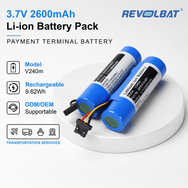Revolbat 3.7V 2600mAh Li-ion Battery Replacement for V240M Mobile POS Terminal Handheld Receipt Printer