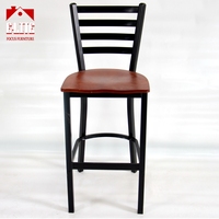 Chaise de bar à manger Starbuck High Design avec cadre en métal et siège en bois pour bureau à domicile, hôtel et appartement en vente
