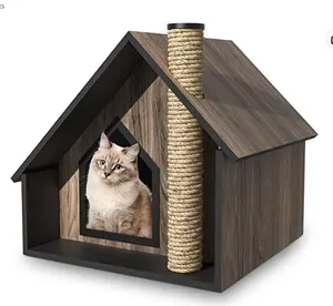 Casa per gatti all'aperto fuori dal rifugio per gatti selvatici casa per gatti in legno isolata resistente alle intemperie per interni ed esterni