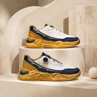 Chaussures de course pour hommes en cuir véritable respirant à lacets, avec embout en TPU couleur unie, légères, semelle MD, baskets de sport personnalisées OEM, été