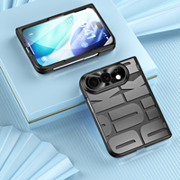 Étui de téléphone portable pliable antichoc tendance en matériau PC électroplaqué à motif de dessin animé