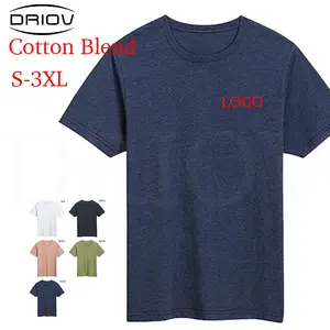 Tùy Chỉnh Tri Pha Trộn Chúng Tôi Kích Thước Trống Mềm 50 Polyester 25 Cotton 25 Rayon Thiết Kế In OEM Logo Phòng Tập Thể Dục Quần Áo Người Đàn Ông Unisex Đồng Bằng T Áo Sơ Mi