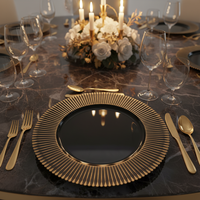 Assiettes de présentation en gros de 13 pouces en plastique, motif personnalisé pigmenté, durables et réutilisables, le choix parfait pour les mariages