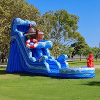 Tobogán Acuático Inflable Comercial para Alquiler, Diseño de Naufragio, Tobogán Acuático Inflable Húmedo/Seco