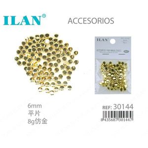 Borchie in metallo Ilan da 6 mm placcate oro per accessori scarpe - Product Image 3
