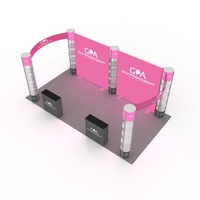 Stand d'exposition modulaire en aluminium pliable 10x20, présentoir en spirale, stand d'exposition, conception personnalisée par sublimation