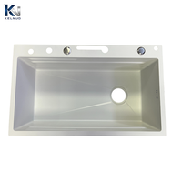 Évier de cuisine moderne blanc PVD Nano à drainage rapide, disponible en stock