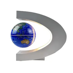كرة الأرض المضيئة متعددة الألوان من الشركة المصنعة على شكل حرف C كرة الأرض العائمة المرفرفة المغناطيسية مكافحة للجاذبية كهدية
