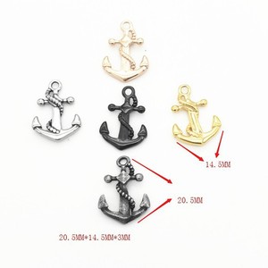 Dijes de ancla de acero inoxidable de 20.5x14.5x3 mm para hacer pulseras, accesorios de joyería DIY, forma irregular, cinco colores disponibles - Product Image 1