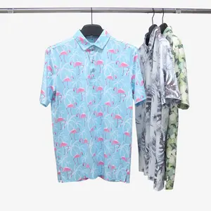 2024 Custom OEM Your Own Design Fashion Floral Print Moisture Wicking Soft Feel High Quality Oversized Men's Polo Shirts