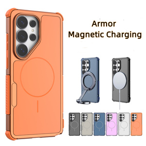 เคสโทรศัพท์แบบกันกระแทก Armor Matte Corner Magnetic สำหรับ Samsung S26 ultra S25 S24 Series  แบบฝ้า 2 in 1  แข็งแรงทนทาน - Product Image 1
