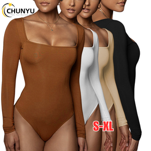 OEM ODM Bodysuit Senhora Praça Pescoço Emagrecimento Ternos Do Corpo Para Mulheres Mangas Compridas - Product Image 1