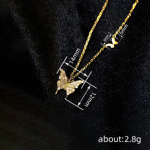 Collar con Colgante de Mariposa para Mujer, Estilo Pavé Brillante, Joyería de Moda para Uso Diario, Regalo - Product Image 4