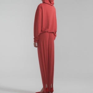 Ensemble sweat-shirt et pantalon de survêtement personnalisé avec logo OEM, de haute qualité, 100% coton French Terry, coupe slim, pour femmes - Product Image 2