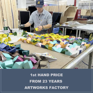 Arte Decorativa per Hotel, Arte Murale 3D Astratta Geometrica, Opera d'Arte in Legno Fatta a Mano, Design per <span class=keywords><strong>Dipinti</strong></span> Murali - Product Image 4