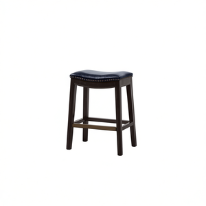 Saddle Counter <b>Stool</b> Pu <b>Leather</b> Traditional Design For Dining Room Furniture - Product Image 1