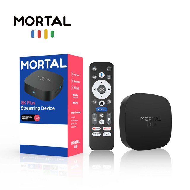 China Made Mortal T1+ Set Top Box Smart Android16.0 TV Box Dual OS Globally Streaming Media Player Rockchip3518 Wifi6 4K BT5.0