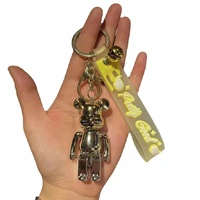 Porte-clés créatif en acrylique brillant, motif Ours Violent, marque Huakai, populaire à l'international, personnalisé, style dessin animé, avec mousqueton