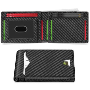Ultra Thin Synthetic Leather <b>Wallet</b> <b>For</b> <b>Men</b> Orange Black 4 Inch Credit Card Holder <b>RFID</b> Anti Theft Everyday Use - Product Image 5