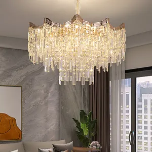 Hanging Lamp E14 Crystal Chandelier Lighting Fixture Modern Pendant Light Crystal Luxury Ceiling Lights for Living Room