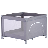 Lit de voyage portable en métal pour enfants de grande taille, parc de jeu carré de sécurité pour bébé avec un design moderne pour une utilisation en extérieur et à la maison
