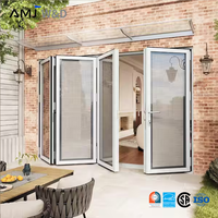 Puertas Plegables Blancas Certificadas por NFRC, Puerta Plegable de Aleación de Aluminio Francesa para Balcón, Villa, Puertas Plegables Modernas de Vidrio