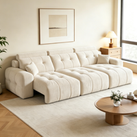 Canapé-lit fonctionnel Lawrence Electric moderne et minimaliste 3 places en chenille et éponge, idéal pour les salons et appartements