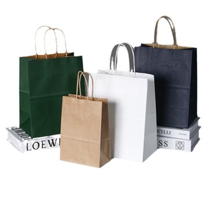 Bolsa de papel de mano Kraft reciclable personalizada para hornear café, regalo para llevar, bolsa de mano publicitaria con logotipo más impreso grueso - Product Image 5