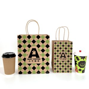 Bolsas de Papel Kraft Reciclado Personalizadas al por Mayor para Llevar, Impresión Offset, Logotipo Personalizado para Comida, Cafeterías, Sushi, Ensaladas, Leche - Product Image 3