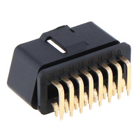 Connecteur mâle OBD2 16 broches à angle droit de 90 degrés, plaqué or, pour diagnostic de voiture et camion 12V