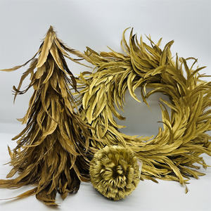 Or coq plume arbres de noël pour extérieur intérieur maison bureau chambre hiver vacances fête décor article ornement approvisionnement - Product Image 5
