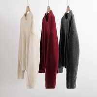 Pull en laine pour femme à col rond et manches longues, couleur unie, tricoté sur mesure, respirant et à séchage rapide, idéal pour l'automne – Grande Vente