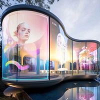 Écran LED transparent 3D 500x500 P31.25, affiche numérique pour la publicité intérieure dans les centres commerciaux, les magasins de détail, les métros, les aéroports, SDK
