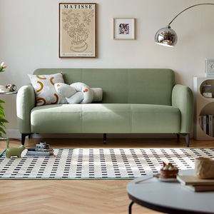 <b>Modern</b> Green <b>Sofa</b> Tight Back Rolled Arms Upholstered Living Room Furniture - Product Image 2