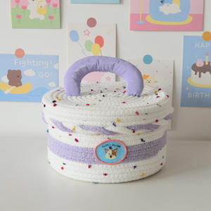 Vente en gros d'articles divers de bureau panier de rangement tissé boîte de rangement de jouets pour salon dortoir panier de présentation décoratif - Product Image 4