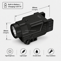 LASER WIN Lampe torche LED rechargeable 700LM pour la chasse, viseur laser bleu tactique, grossissement 10x, alliage d'aluminium, garantie 1 an