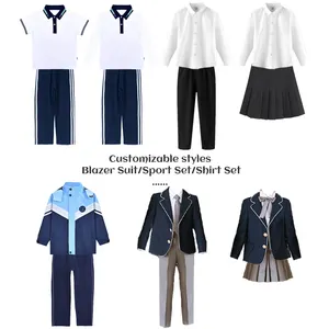 Uniforme personalizado OEM para crianças conjunto de uniformes escolares primários do ensino médio e do jardim de infância