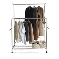 Séchoir à linge pliable en acier inoxydable avec 4 barres extensibles, support mobile à roulettes pour la maison
