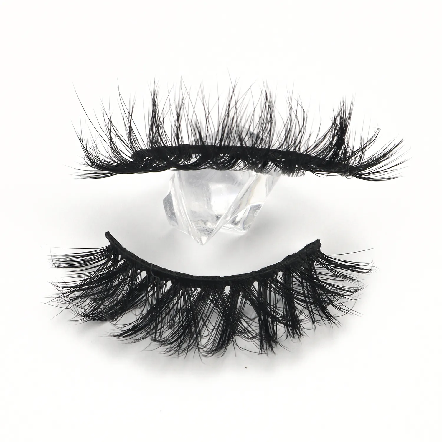 cruelty-free natural full strip lashes vegan fiber eyelashes with clear tray