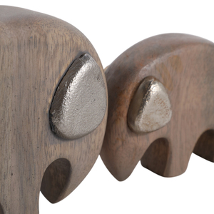 Figura de elefante de madera con orejas de metal para decoración de estanterías en el hogar u oficina - Product Image 6